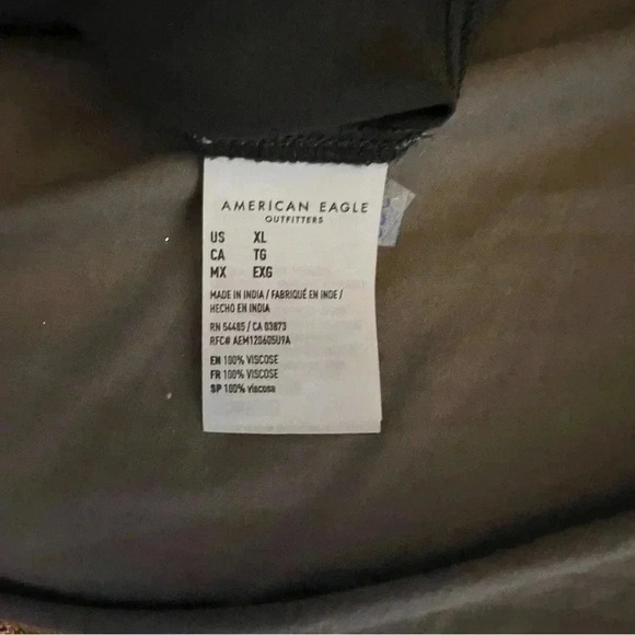 NWT American Eagle Polka Dot Floral Puff Sleeve Button Front Shirt Dress Size XL - Picture 5 of 6